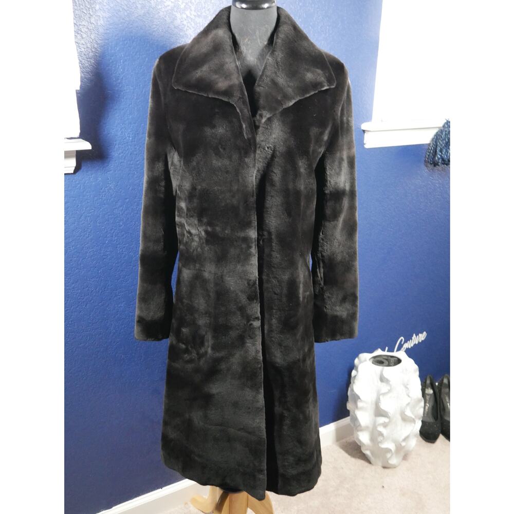 Gorgeous Black Sheared Female Mink 7/8ths length Fur Coat Jacket